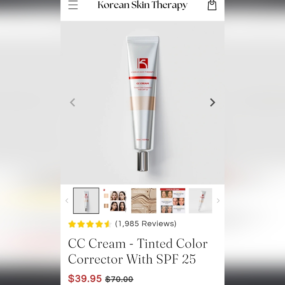CC Cream with SPF 25 - Silver Tube- 1 Light And 1 Dark